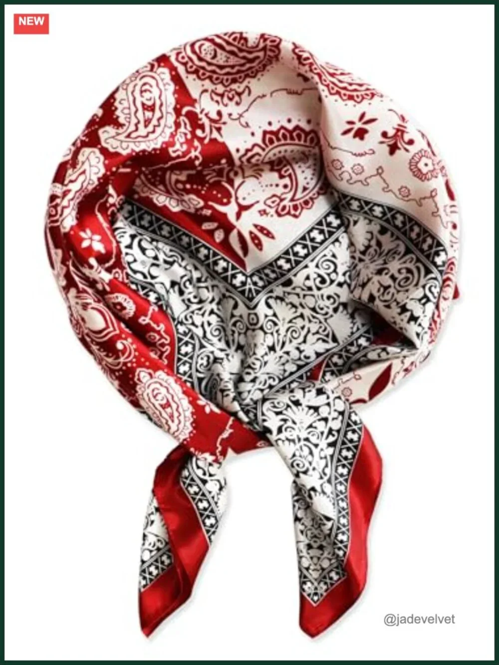 Satin Head Scarf for Women, 35x35 in Square Silk Feel Hair Wrap Bandana,